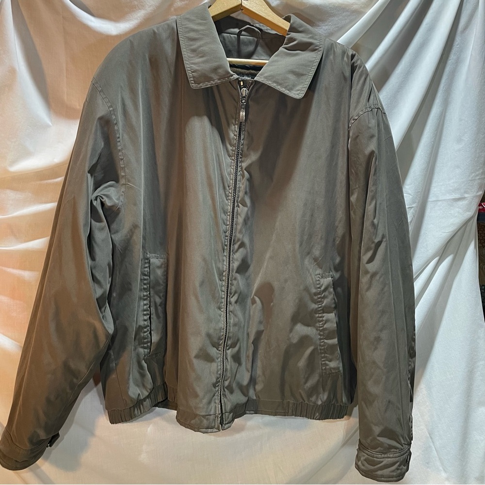 Claiborne Taupe Jacket with Wool Plaid Removable Lining